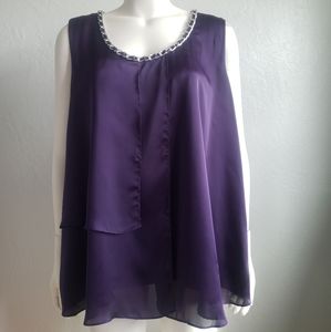 Alfani Ruffle Sleeve Blouse | Color: Purple | Size: 3X
